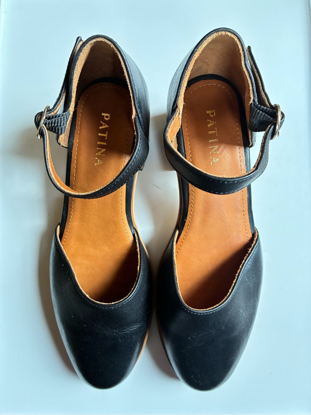 Patina Black Ankle-Strap Women’s Heels